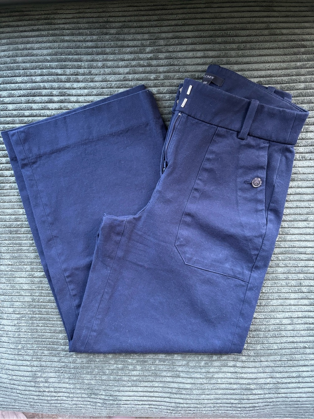 J. Crew Wide-Leg Cropped Pants in Navy